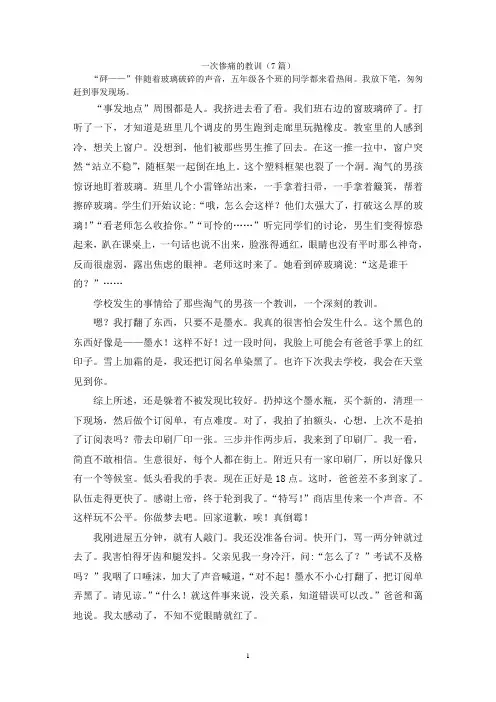 一次惨痛的教训(7篇)