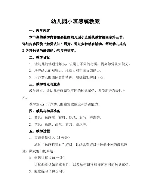 幼儿园小班感统教案