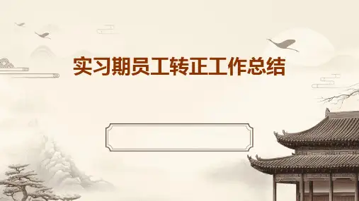 实习期员工转正工作总结PPT