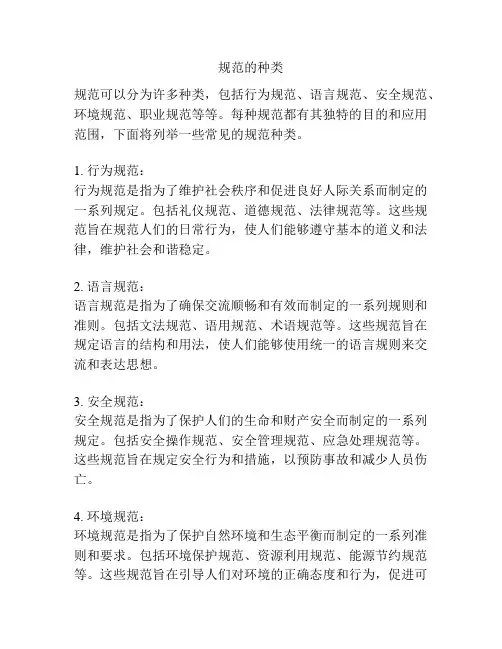 规范的种类