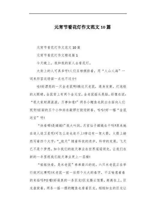 元宵节看花灯作文范文10篇