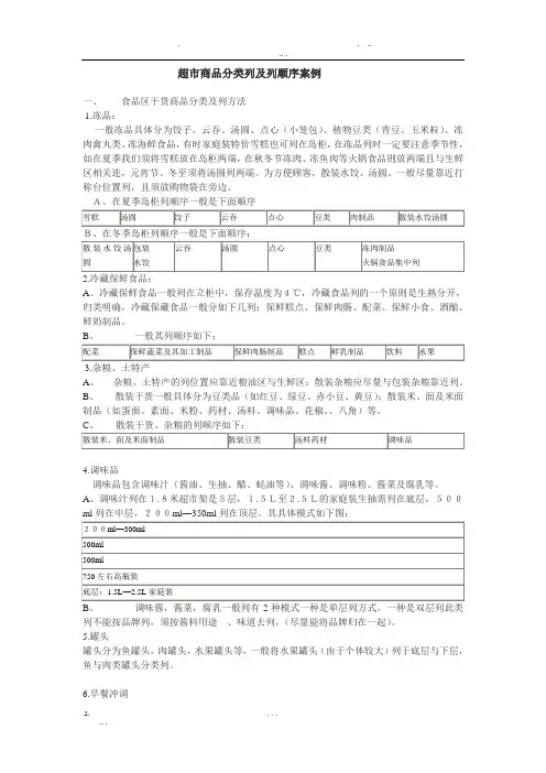 超市商品分类陈列及陈列顺序案例