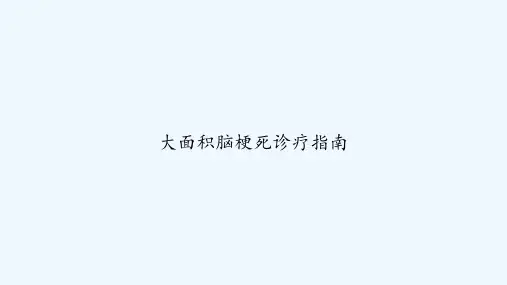 大面积脑梗死诊疗指南 PPT