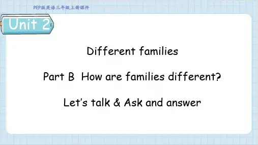 2024年人教pep版三年级上册英语Unit 2PartB(1) Let’s talk 