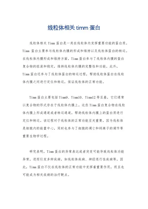 线粒体相关timm蛋白