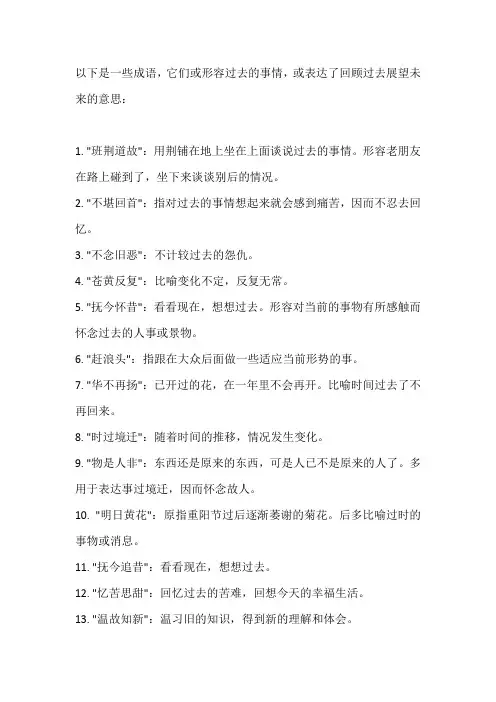 从现在来看过去的成语