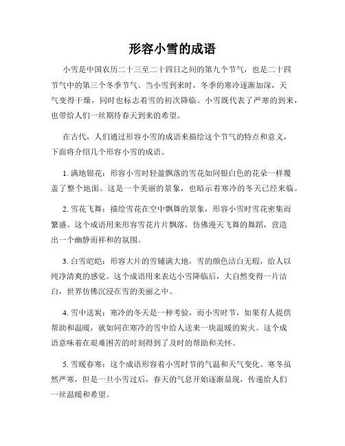 形容小雪的成语