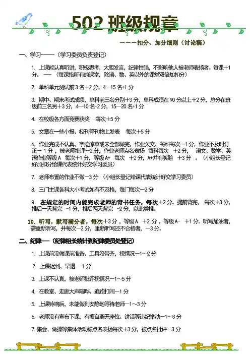 502班级规章