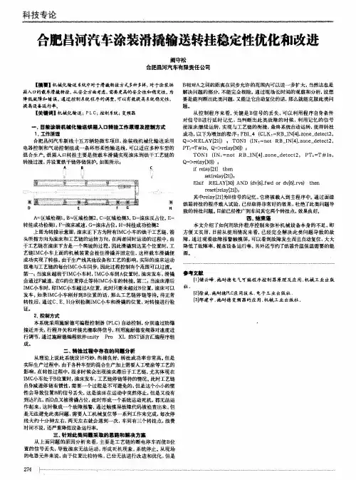 合肥昌河汽车涂装滑撬输送转挂稳定性优化和改进