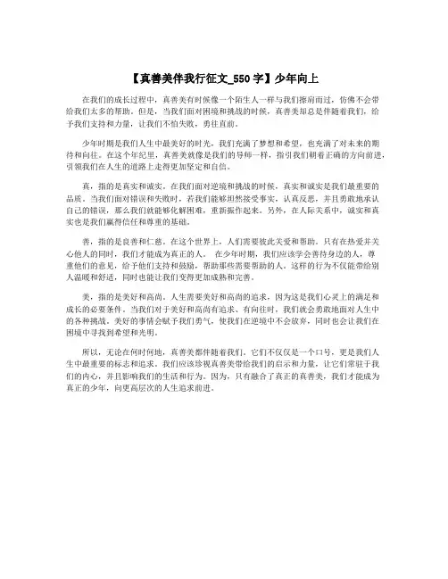 【真善美伴我行征文_550字】少年向上