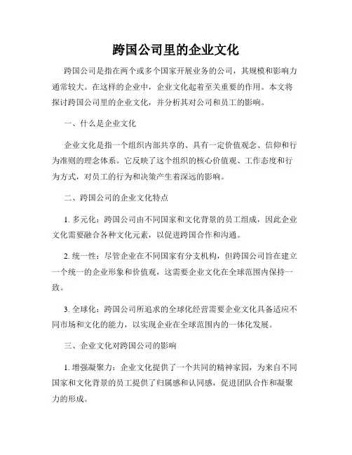 跨国公司里的企业文化