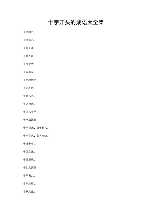 十字开头的成语大全集