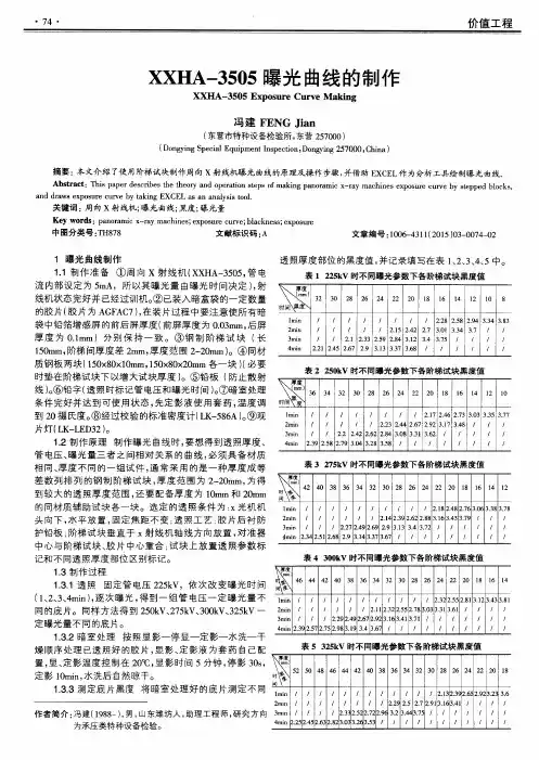 XXHA-3505曝光曲线的制作