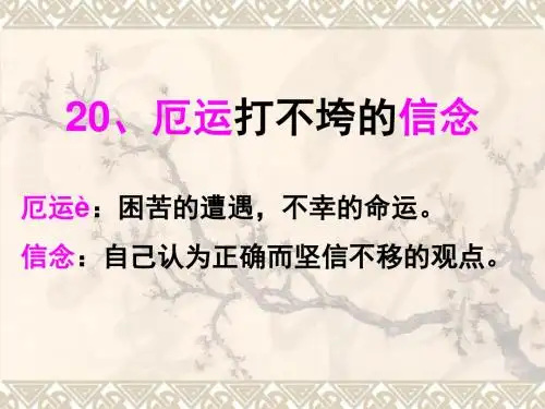 苏教五上20、《厄运打不垮的信念》
