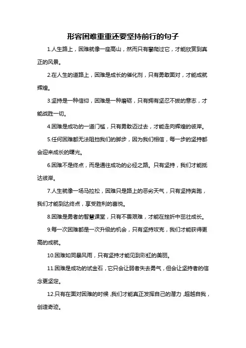 形容困难重重还要坚持前行的句子-概述说明以及解释