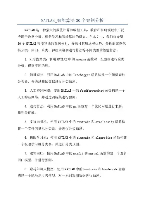 MATLAB_智能算法30个案例分析