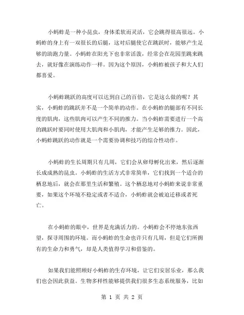 小蚂蚱小学作文范文