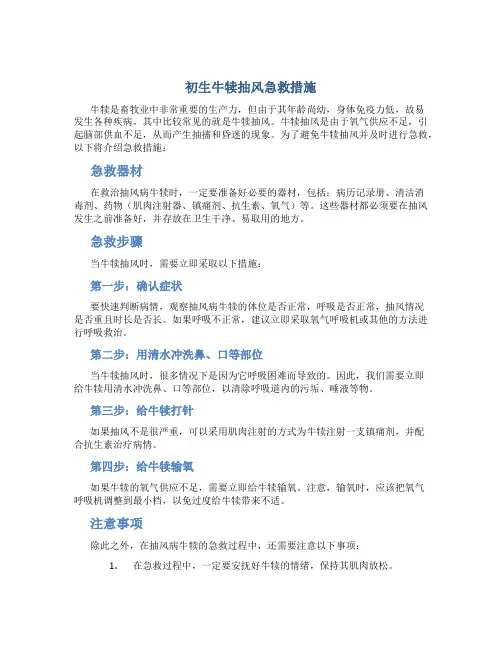 初生牛犊抽风急救措施