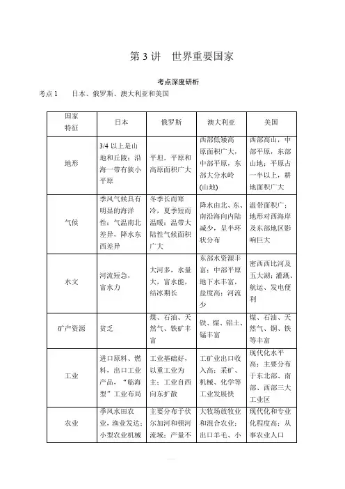 2020高考地理一轮复习提分教程(湘教版)讲义：世界地理第3讲含答案