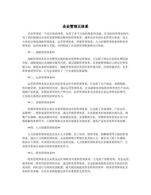 企业管理五体系