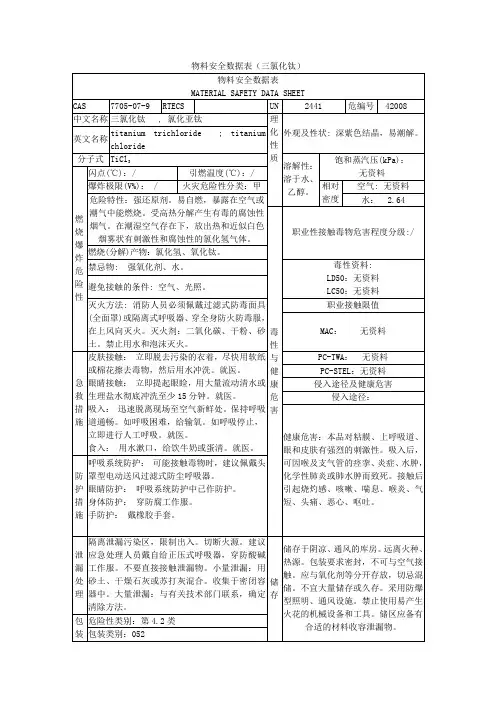 三氯化铁安全数据表