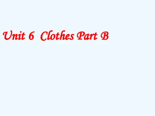 峰峰矿区第一小学三年级英语下册 Unit 6 Clothes（1）Part B课件1 闽教版（三起）