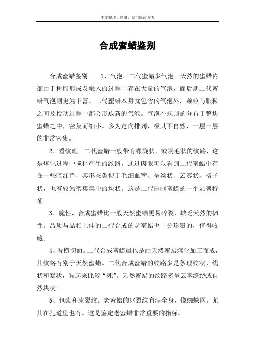 合成蜜蜡鉴别