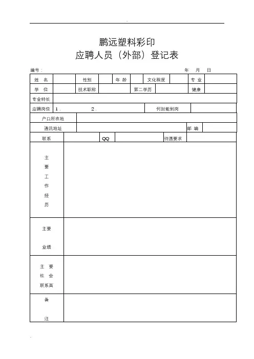 完整全套人事行政表格(共