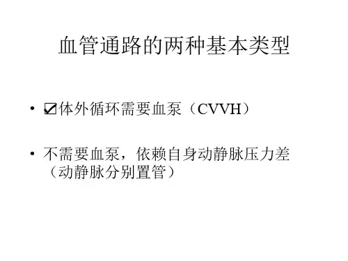 CRRT血管通路的建立与管理