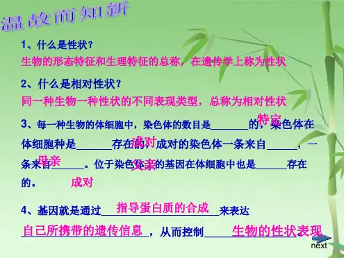 第三节性状遗传有一定的规律性(共30张PPT)