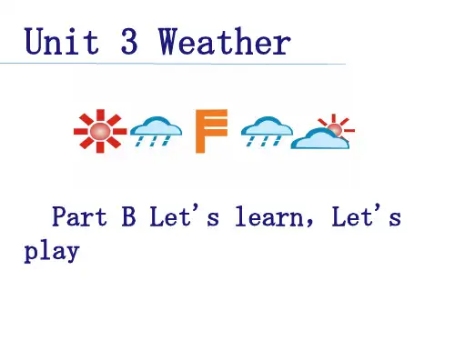 Unit 3 Weather Part B Let's learn教学课件-PEP小学四年级英语下册
