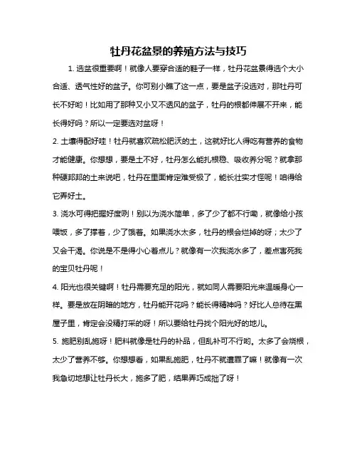 牡丹花盆景的养殖方法与技巧