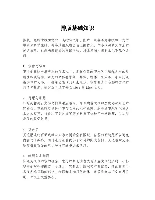 排版基础知识