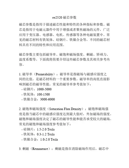 ee2520 磁芯参数
