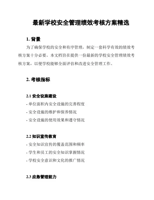 最新学校安全管理绩效考核方案精选