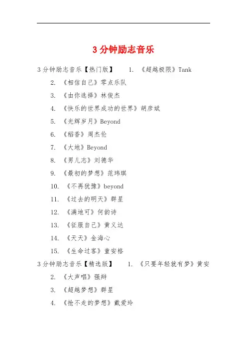 3分钟励志音乐