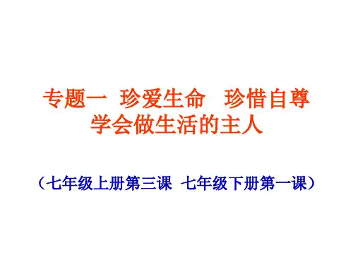 九年级政治珍爱生命(201911整理)