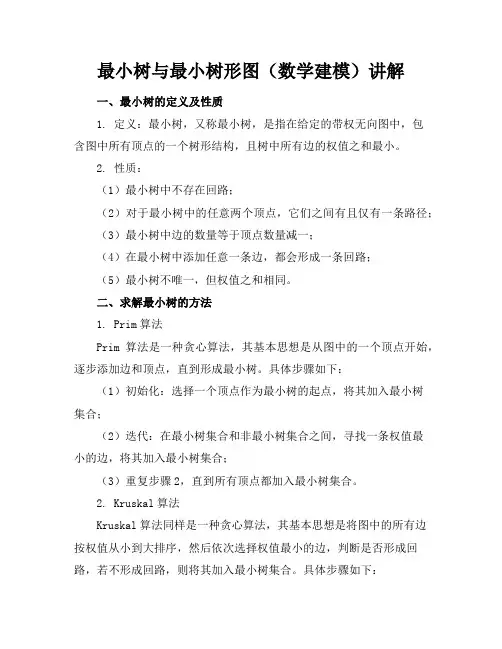 最小树与最小树形图(数学建模)讲解