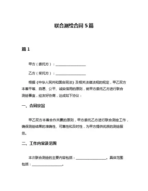 联合测绘合同5篇