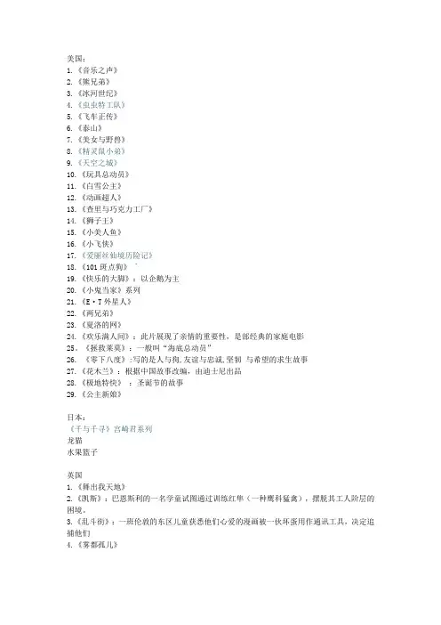 适合儿童看的美国动画片
