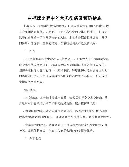 曲棍球比赛中的常见伤病及预防措施