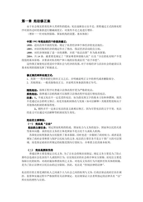宪法知识点整理