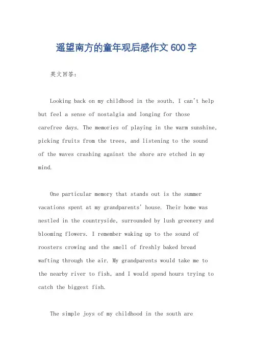 遥望南方的童年观后感作文600字