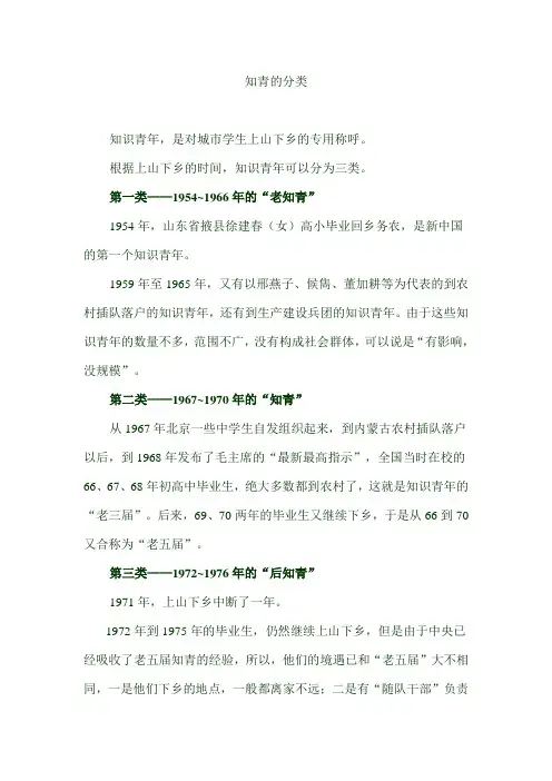 知青的分类