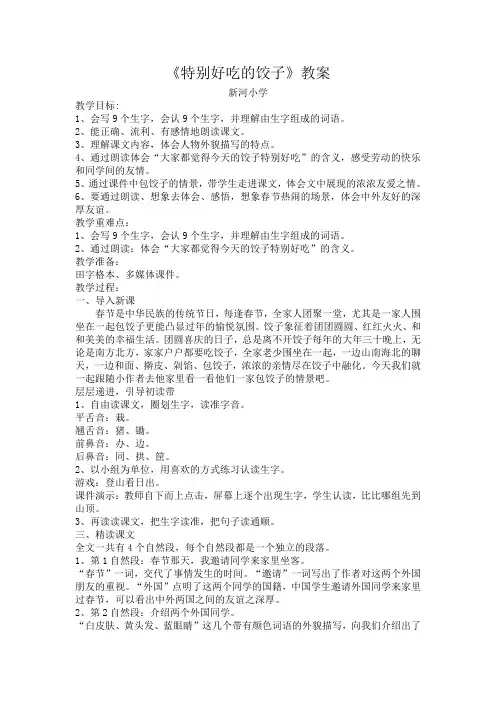 《特别好吃的饺子》教案