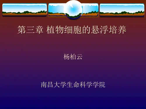 第三章 植物细胞的悬浮培养