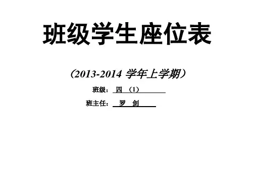 四(1)学生座位表