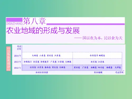 高考地理第一轮总复习 第八章 第一讲 农业的区位选择