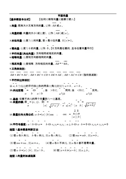 高中数学必修4平面向量典型例题与提高题(可编辑修改word版)