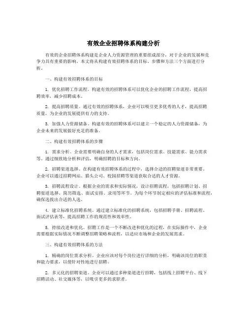 有效企业招聘体系构建分析